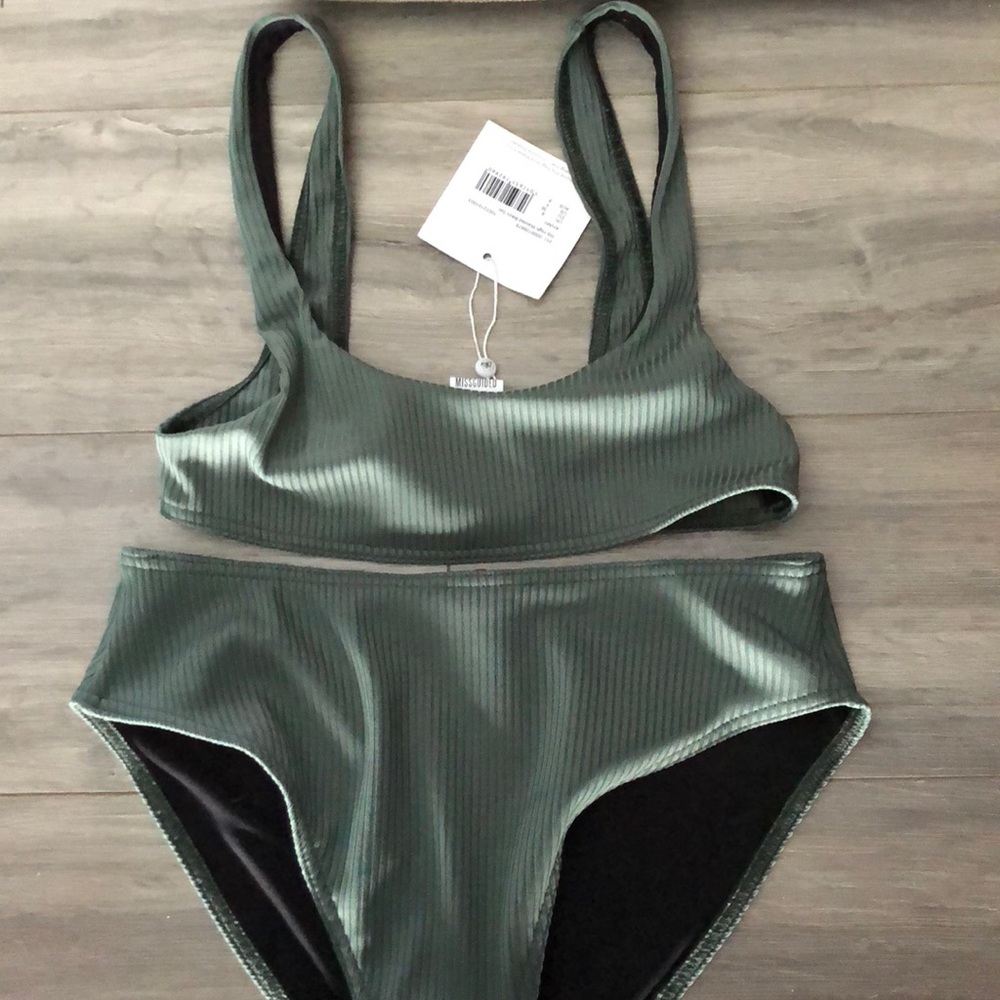 High waisted ribbed bikini